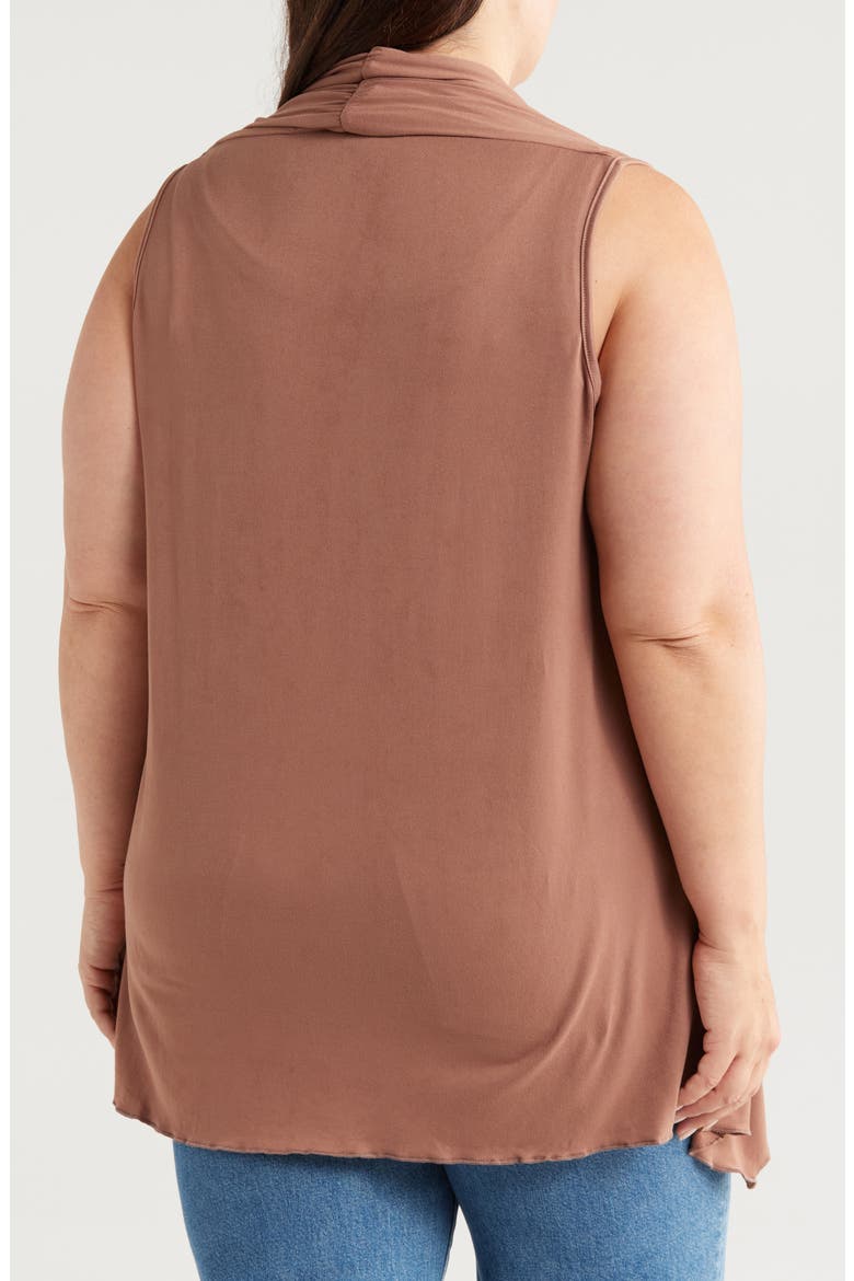 Open Front Sidetail Stretch Vest, Alternate, color, NUDE