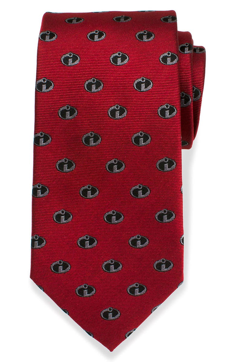 Cufflinks, Inc. The Incredibles Logo Red Silk Tie, Alternate, color, Red