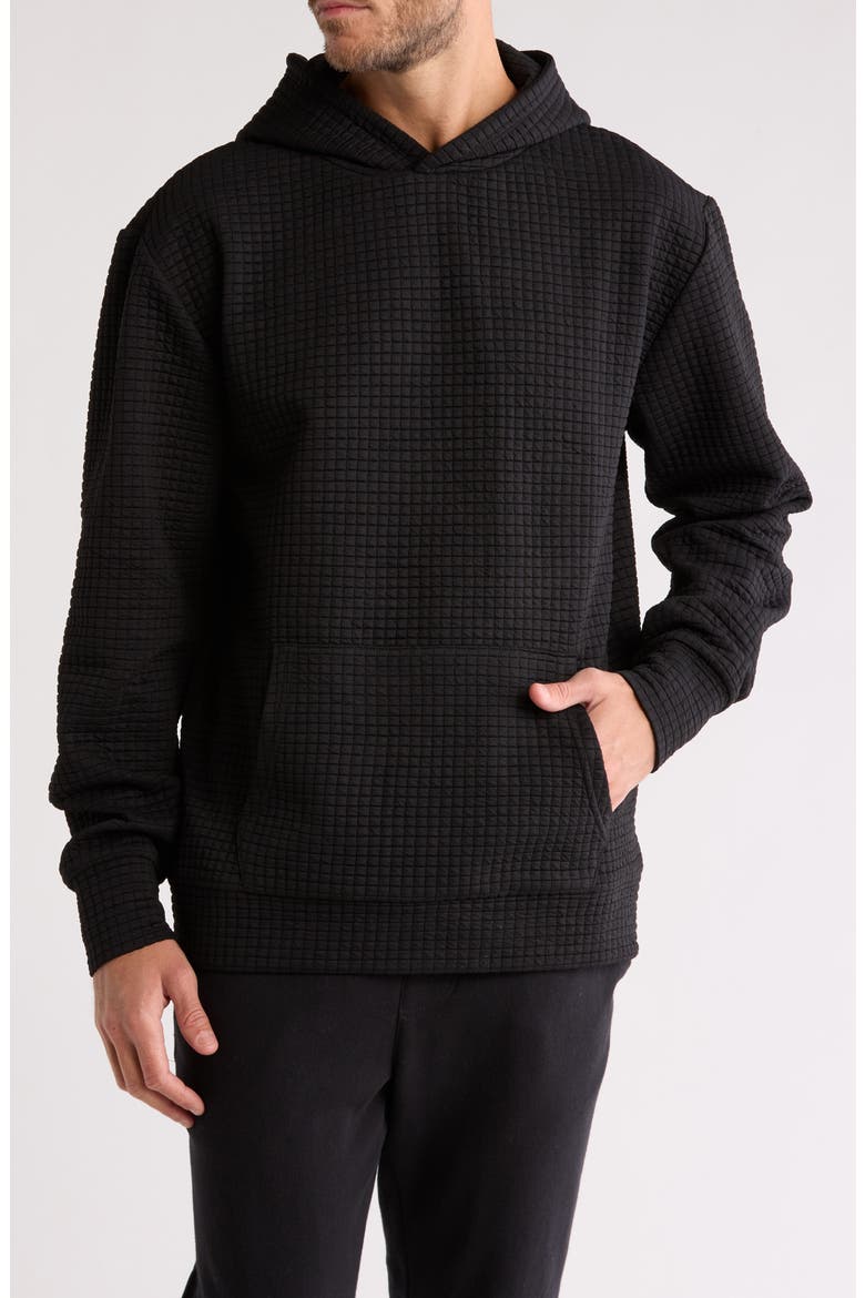 Cube Quilted Hoodie, Main, color, BLACK