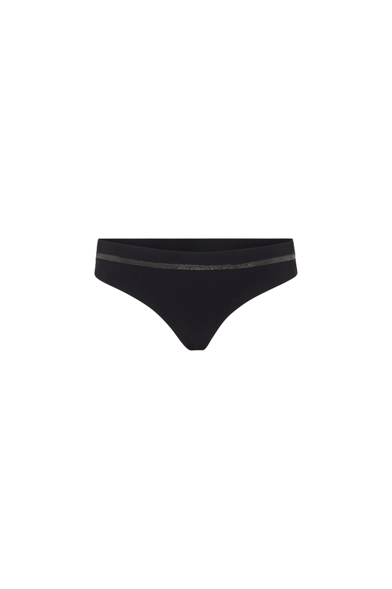 Techno jersey bikini bottoms with monili, Alternate, color, Black