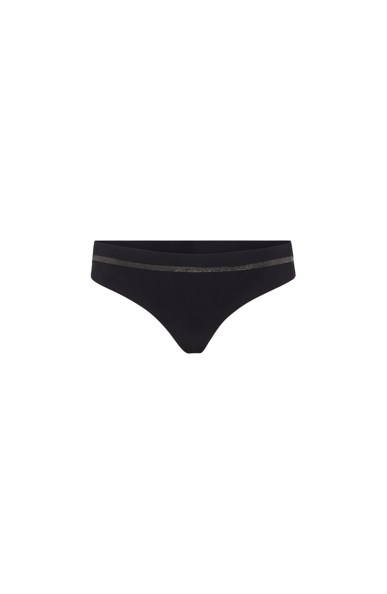Brunello Cucinelli Techno jersey bikini bottoms with monili, Main, color, Black