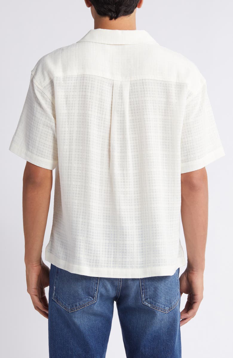 FRAME Oversize Textured Cotton Camp Shirt, Alternate, color, 