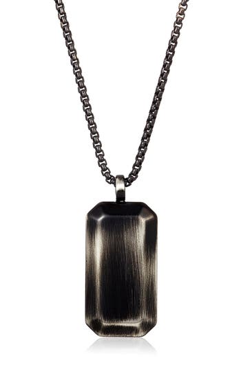 West Coast Jewelry Mens' Brushed Stainless Steel Dog Tag Necklace In Gunmetal