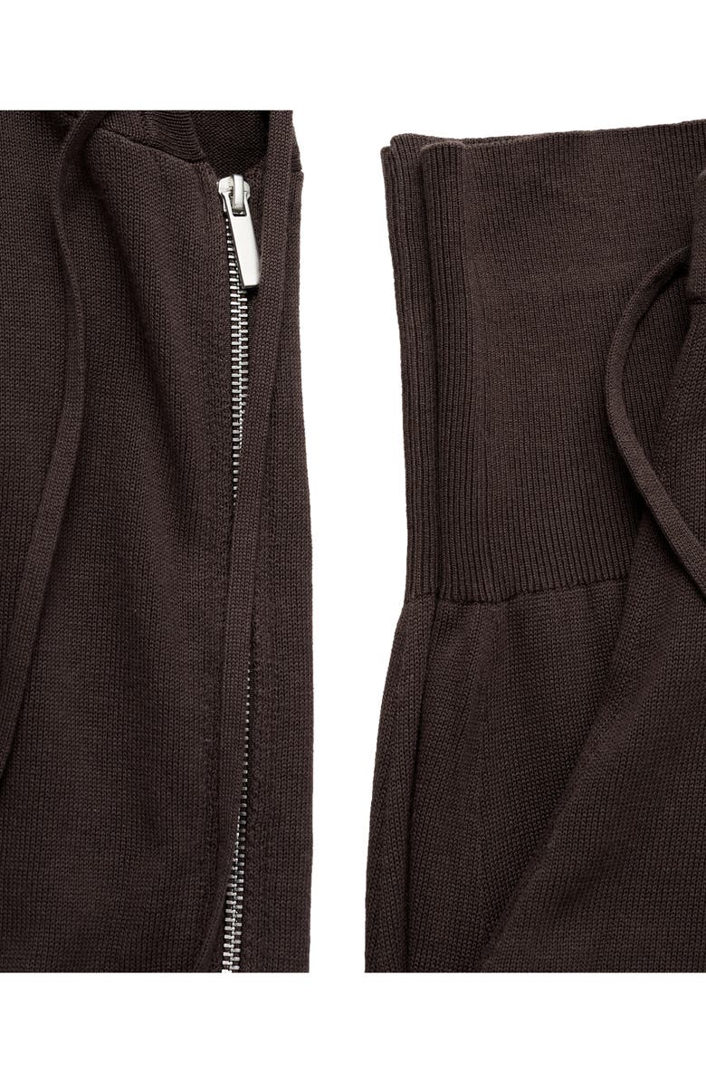 MANGO Front Zip Cardigan Hoodie, Alternate, color, Chocolate