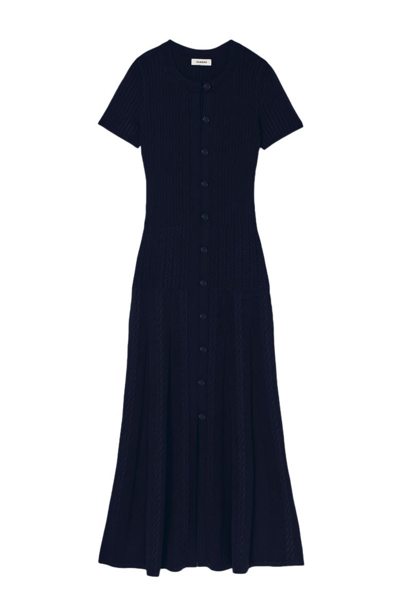 SANDRO Knit maxi dress, Alternate, color, Navy Blue