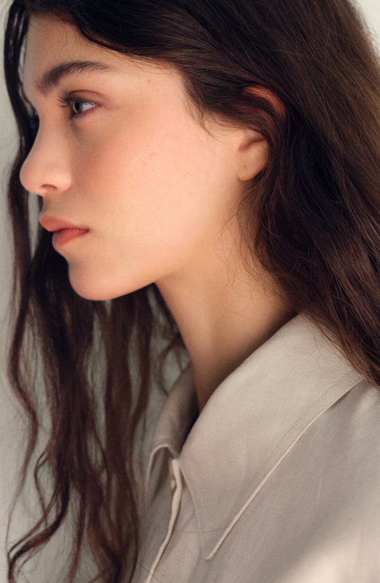 MANGO Pocket Linen Crop Shirt Jacket, Alternate, color,