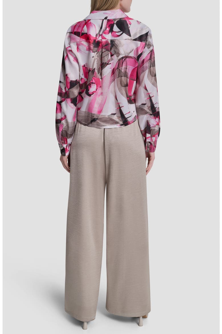 Satin Button-Up Shirt, Alternate, color, SPRING WISPS