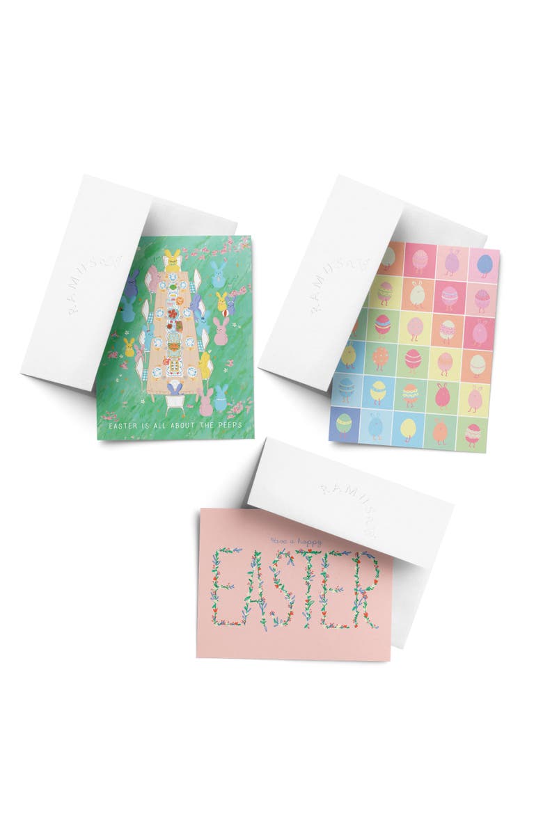 Ramus & Co Easter Assorted Greeting Card Pack (3ct) "All About The Peeps, Rainbow Easter Eggs, Pink Easter", Main, color, Multi-Pack