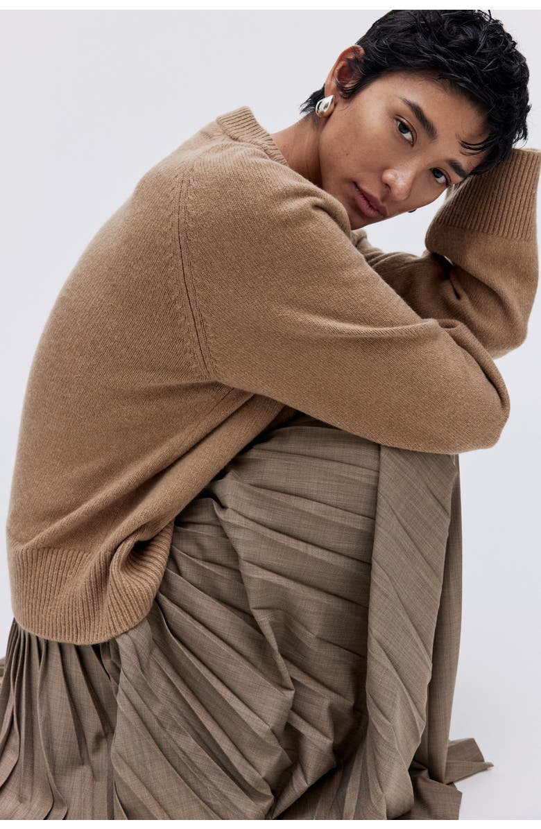 H&M Loose-fit Jumper, Alternate, color, Dark Beige