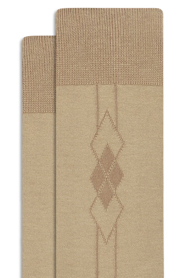 Diamond Cluster Dress Socks, Alternate, color, SAND
