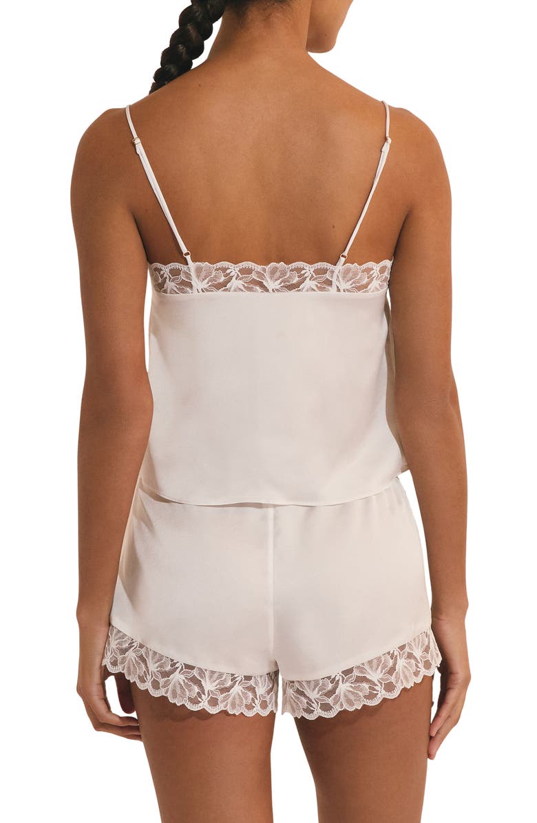 Etam Naeva Lace Trim Satin Camisole, Alternate, color, White