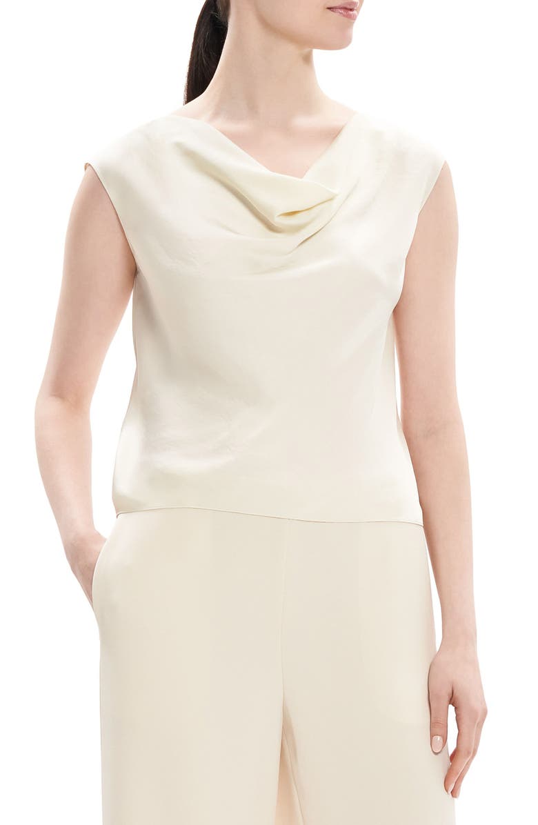 Theory Crushed Cowl Neck Blouse, Alternate, color,