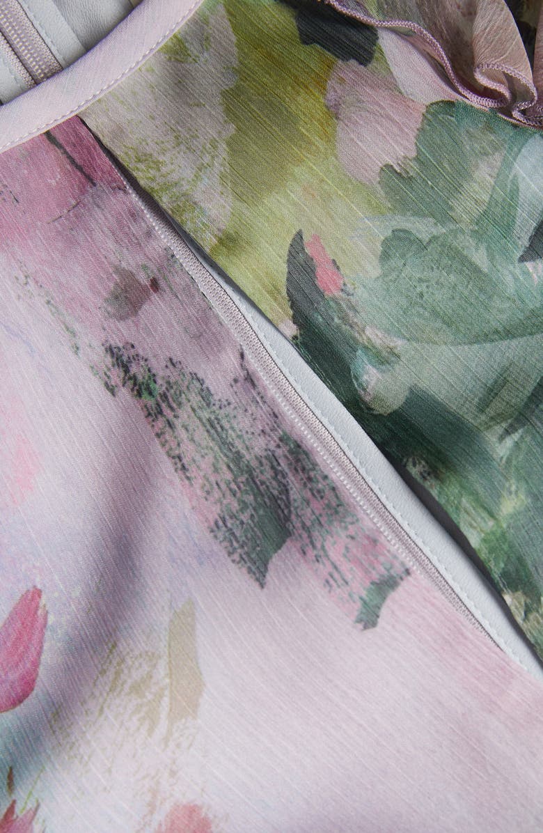 Ted Baker London Maddiey Floral Print Waterfall Ruffle Dress, Alternate, color, 