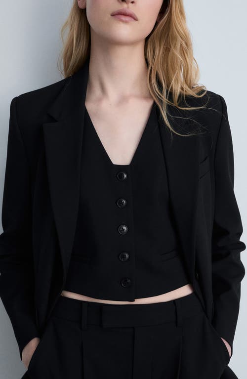 Mango Crop Suit Vest In Black
