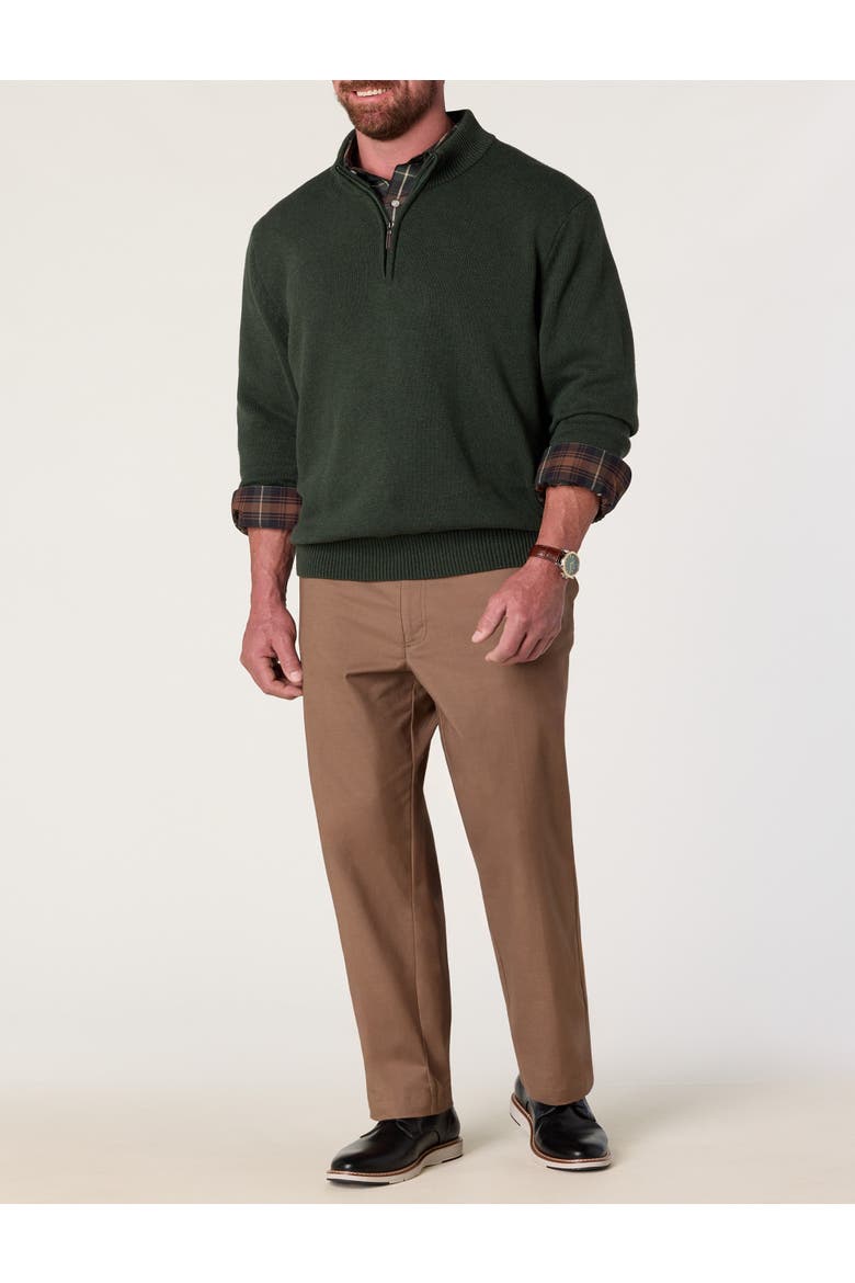 Big & Tall Marled Heather 1/4-Zip Sweater, Alternate, color, DEEP FOREST HEATHER