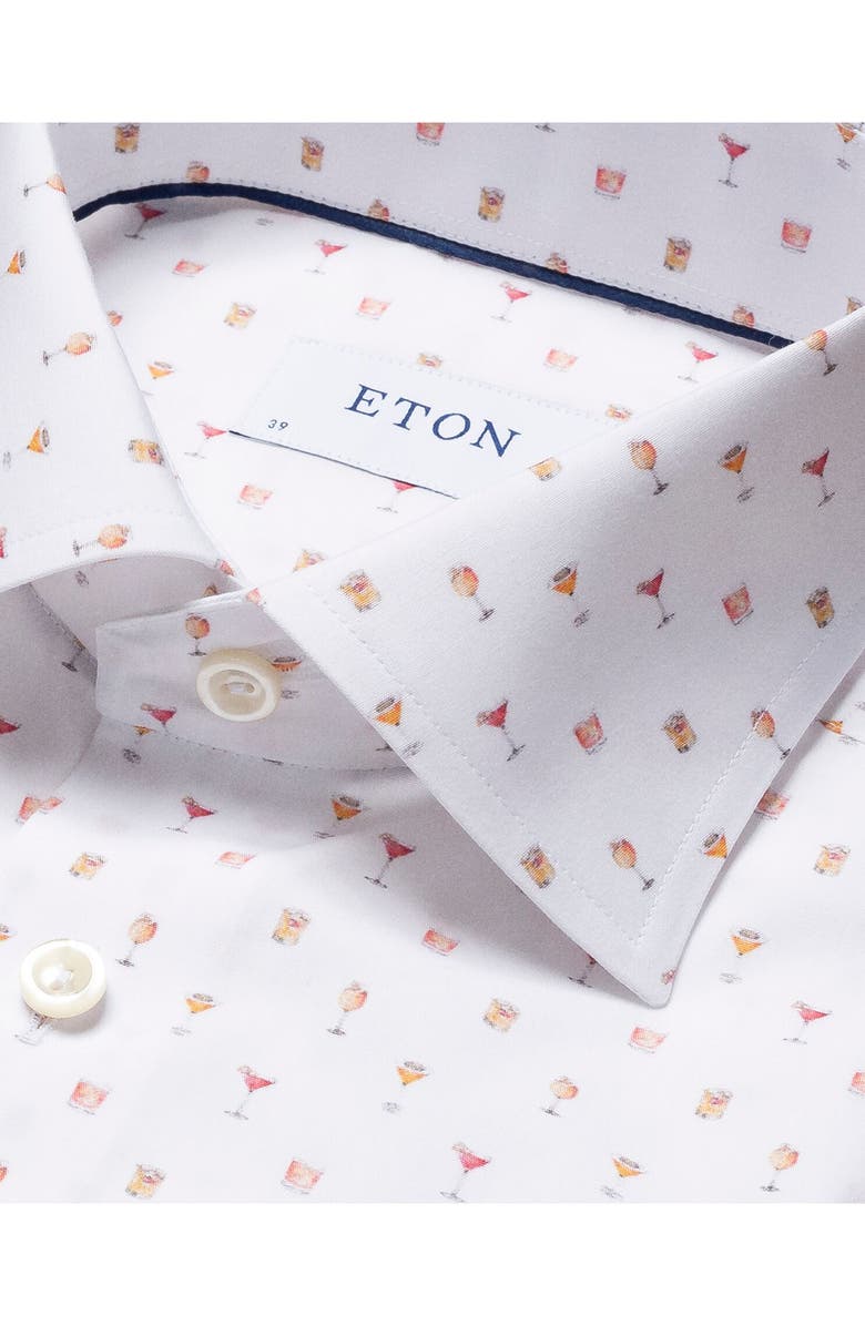 Eton Contemporary Cocktail Print Cotton Dress Shirt, Alternate, color,