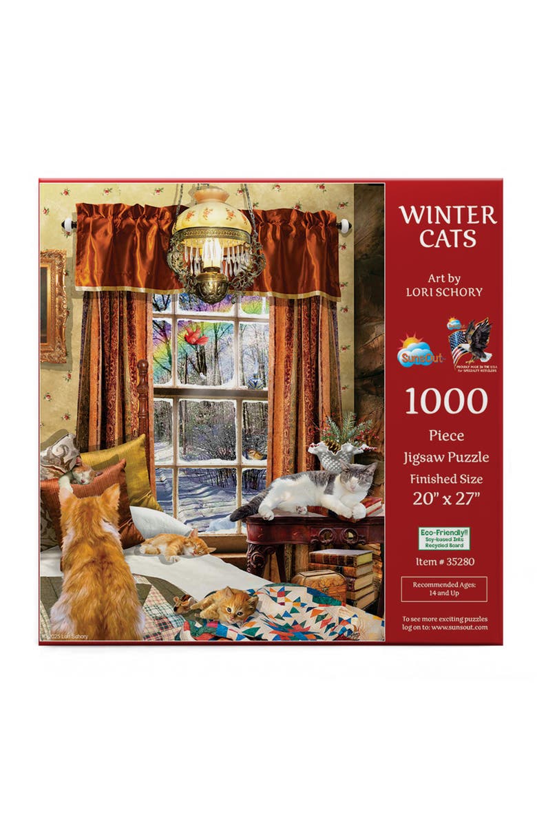 Sunsout Winter Cats 1000 piece Jigsaw Puzzle for Adults, Alternate, color, Multicolor