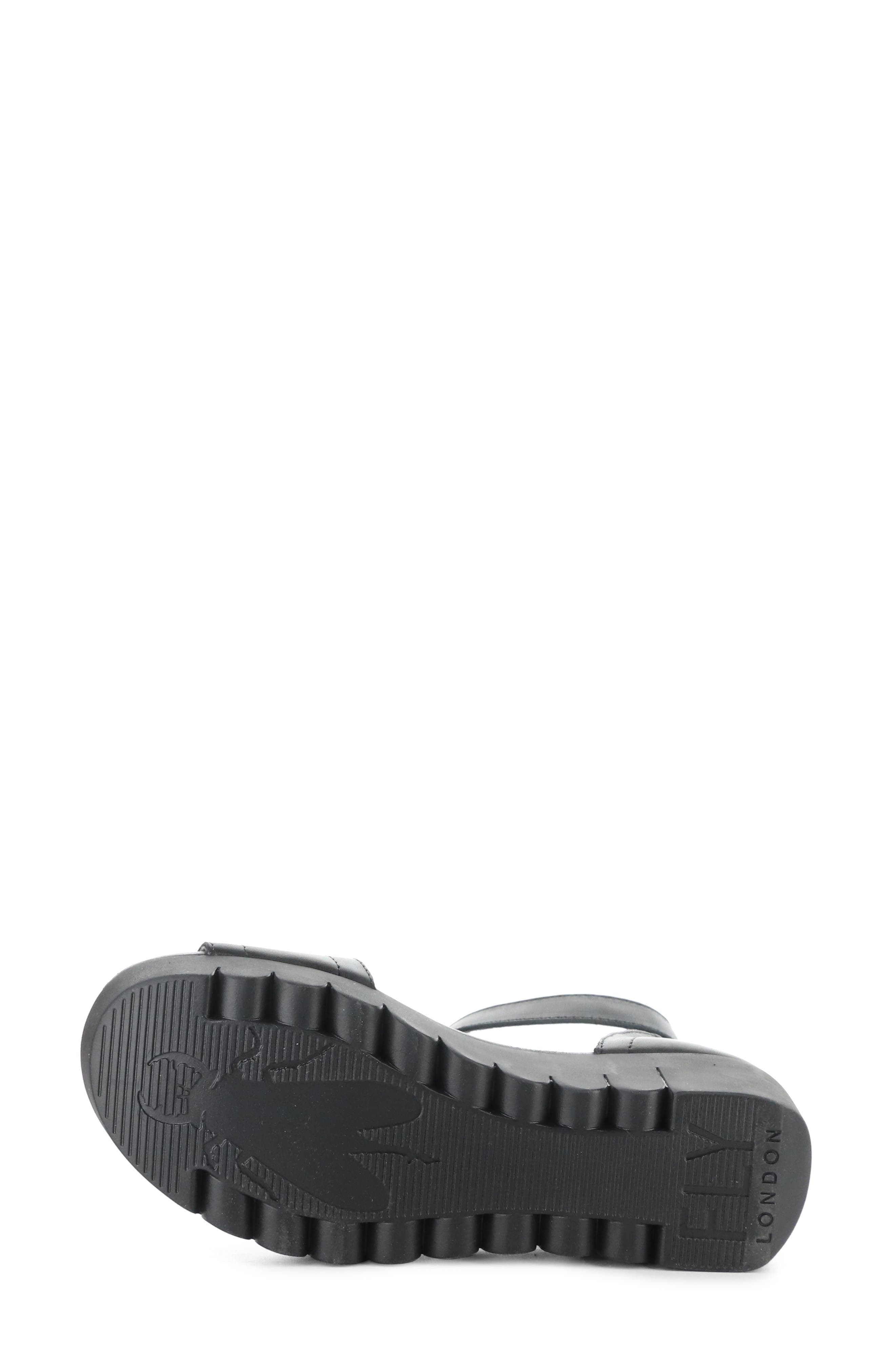 Fly London Voik Ankle Strap Platform Wedge Sandal, Alternate, color, Black