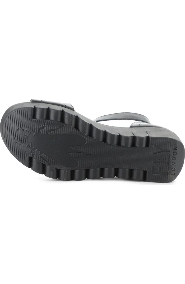 Fly London Voik Ankle Strap Platform Wedge Sandal, Alternate, color, Black