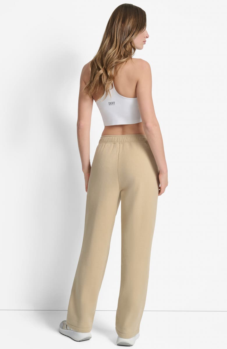 DKNY Logo High Waist Sweatpants, Alternate, color, Travertine