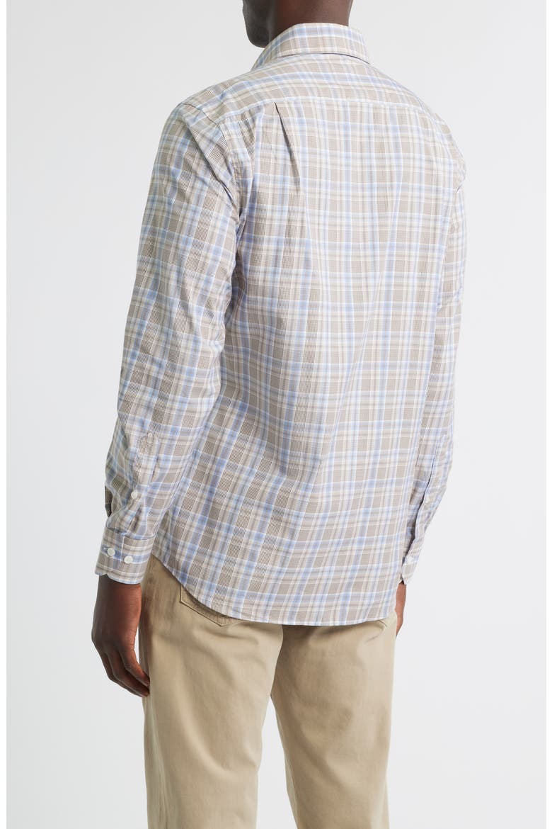 Canclini Regular Fit Plaid Cotton Poplin Button-Up Shirt, Alternate, color, KHAKI