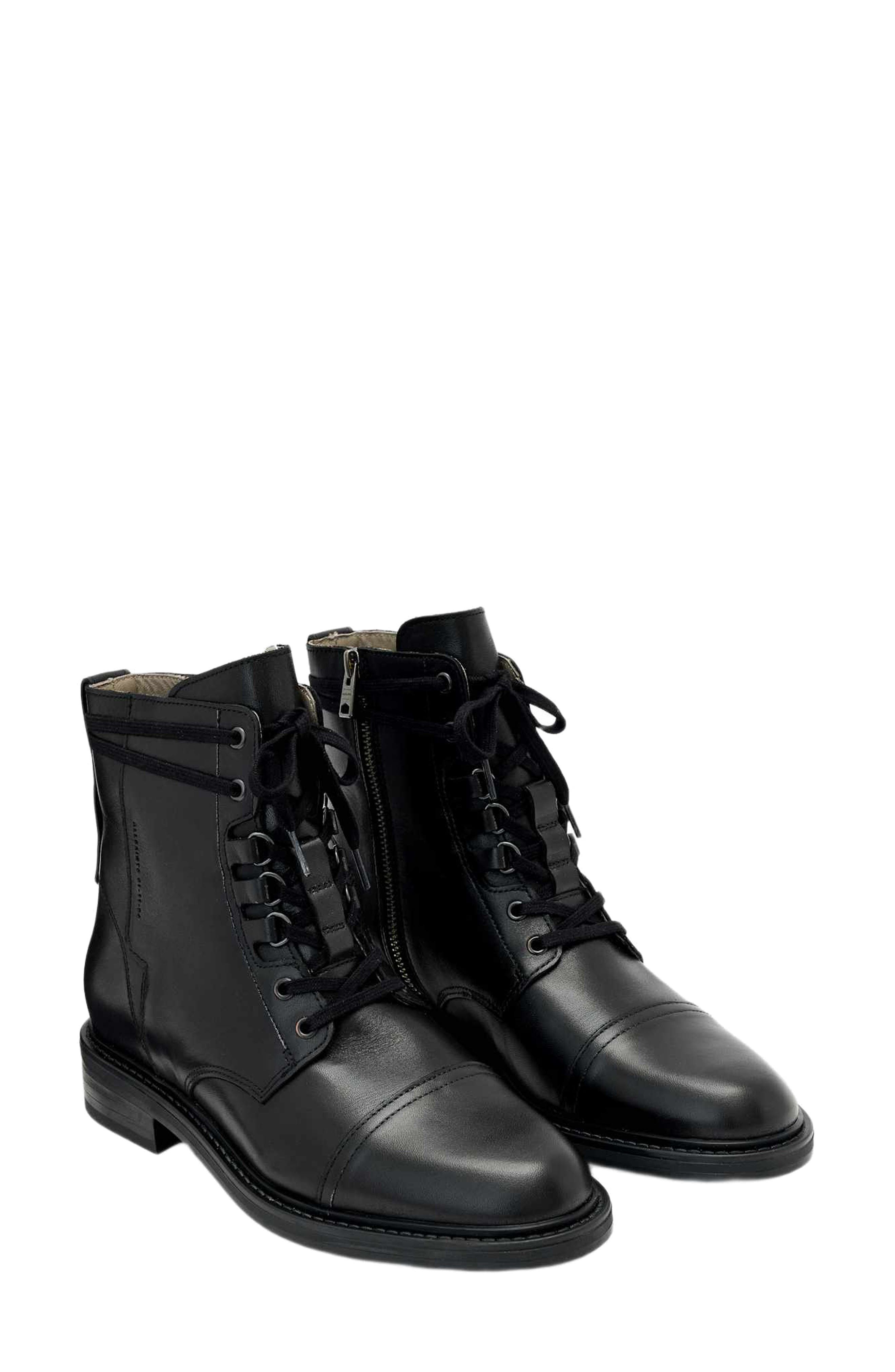 Elspeth Leather Boot, Main, color, BLACK