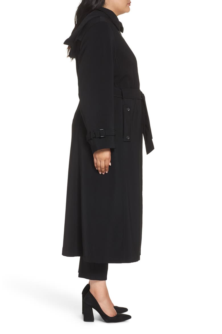 Long Nepage Raincoat with Detachable Hood & Liner, Alternate, color, BLACK