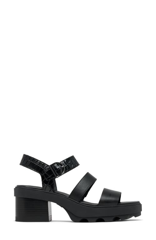 Sorel Women's Joanie Block-heel Lug-sole Sandals In Black/black