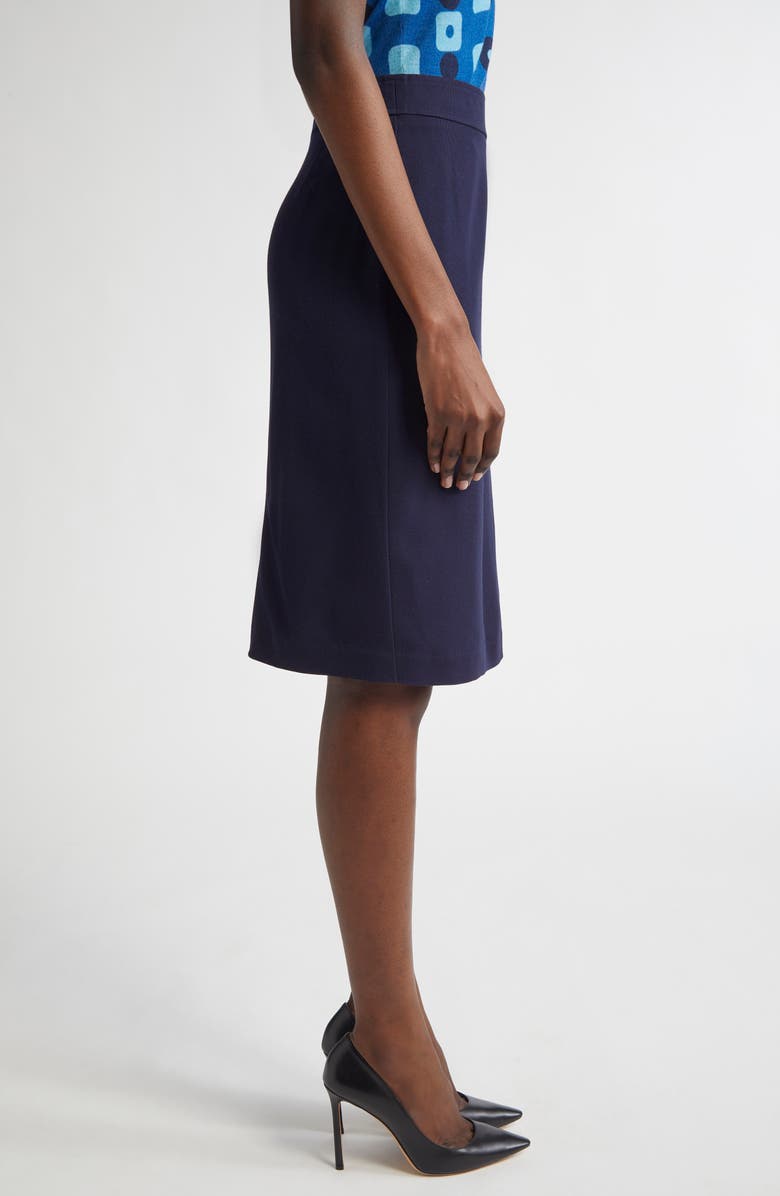 ST. JOHN Stretch Twill Pencil Skirt, Alternate, color, Navy