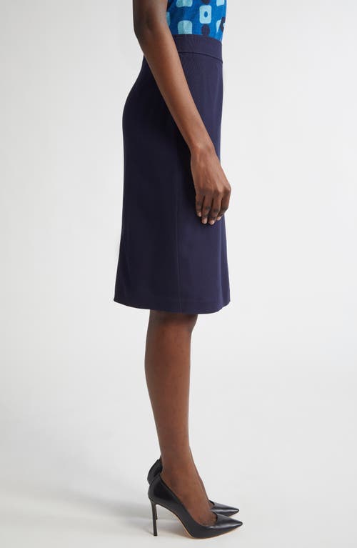 St John St. John Collection Stretch Twill Pencil Skirt In Blue