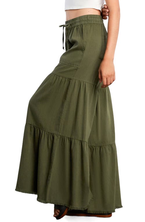 Billy T Fancy Cotton Blend Tiered Pants In Green