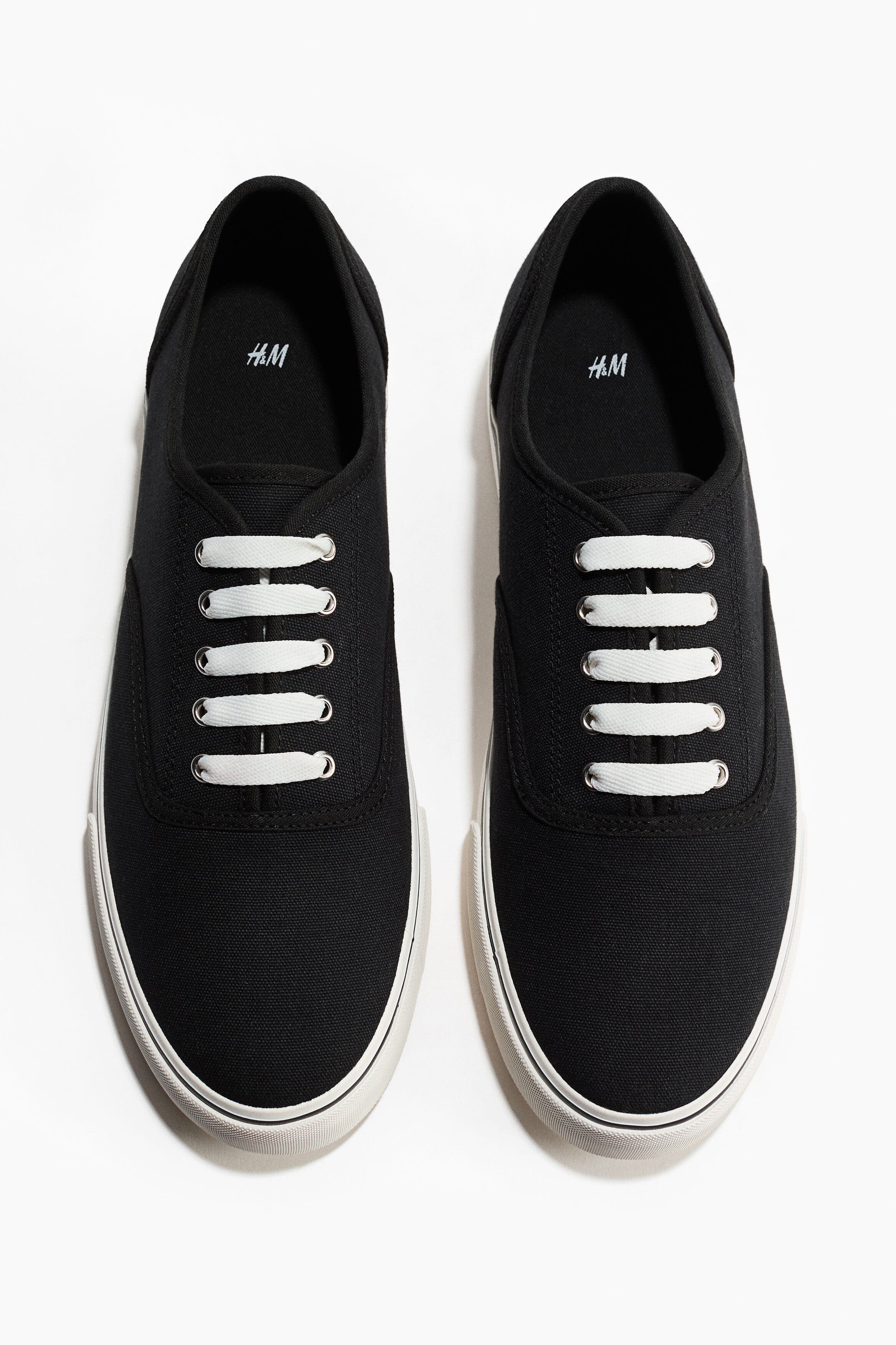 H&M Canvas Trainers, Alternate, color, Black