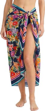 Change of Scenery Melanie Border Print Pareo Cover-Up