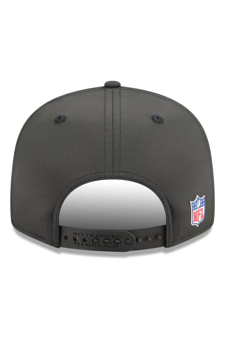 New Era Men's New Era Black Pittsburgh Steelers 2025 Sideline Throwback Split Panel 9FIFTY Snapback Hat, Alternate, color, 