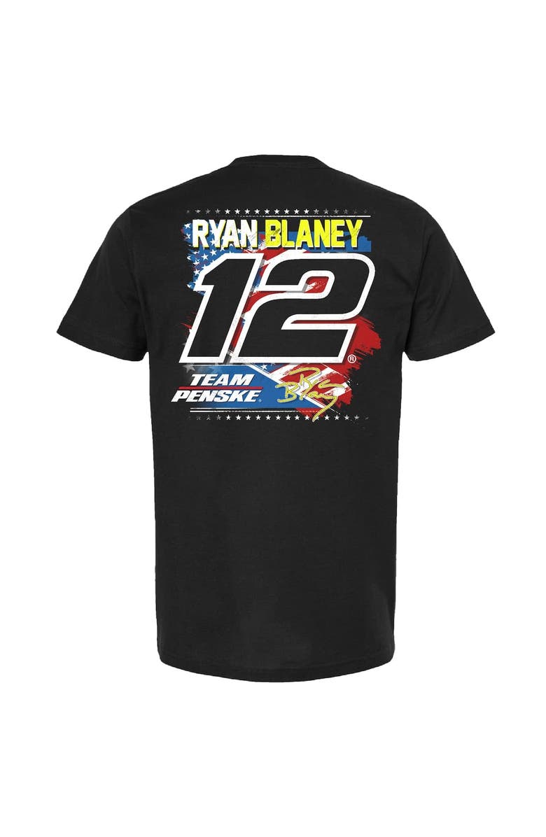 TEAM PENSKE Men's Team Penske Black Ryan Blaney Menards Patriotic Car T-Shirt, Alternate, color, Black
