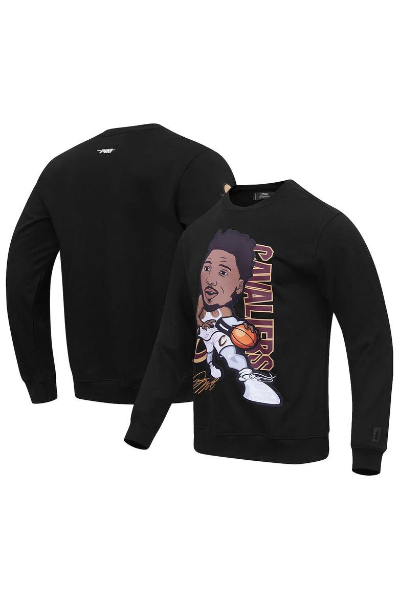 Men's Pro Standard Donovan Mitchell Black Cleveland Cavaliers Avatar Pullover Sweatshirt, Main, color, Black