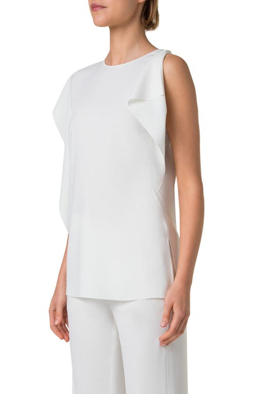 Akris Punto Ruffle Detail Sleeveless Top In Cream