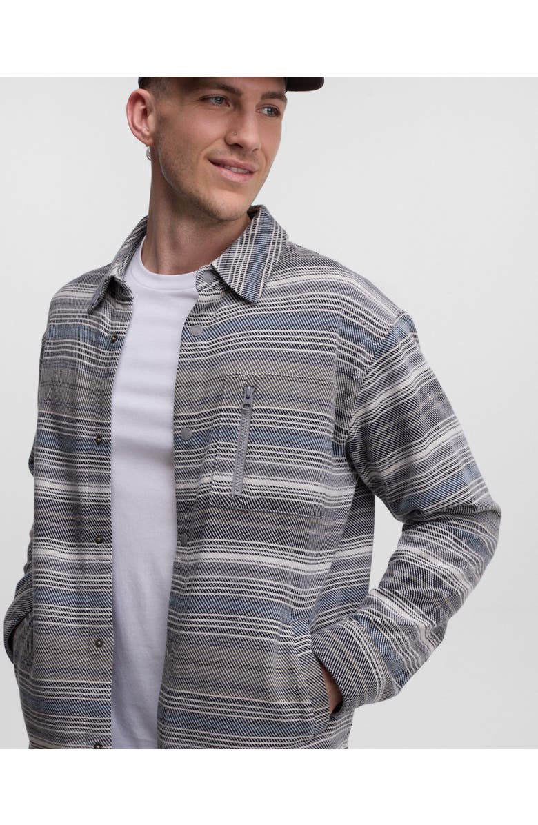 tentree Thompson Shacket, Alternate, color, Meteorite Black Multi Stripe