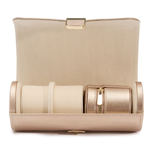 Wolf Palermo Double Watch Roll + Jewelry Pouch In Rose Gold