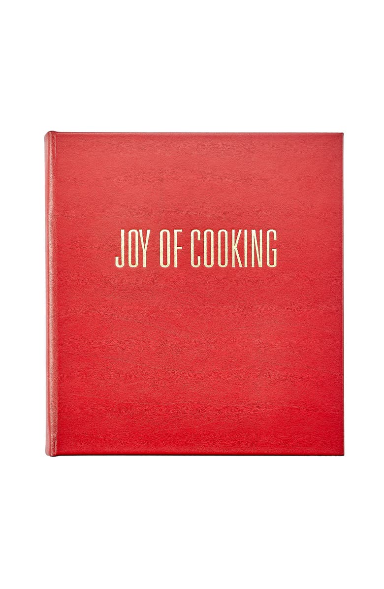 Graphic Image Joy of Cooking Leather Coffee Table Book, Main, color, Red