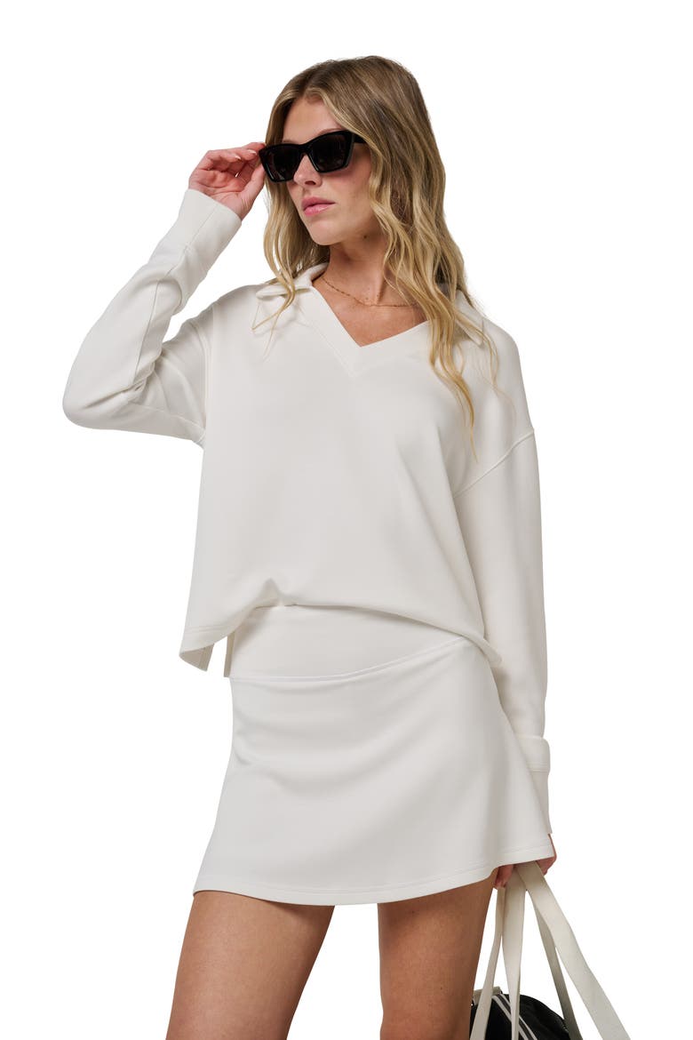 SkyLoft V-Neck Pullover, Alternate, color, SNOW WHITE