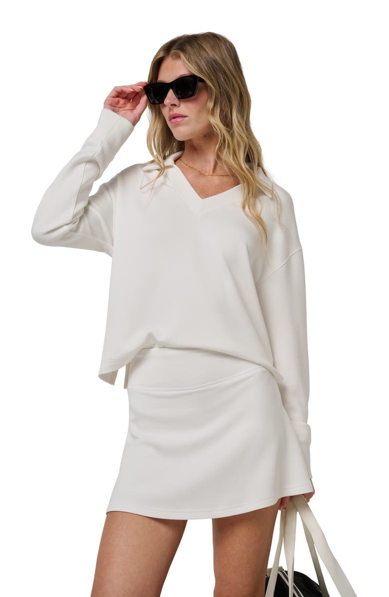 TravisMathew SkyLoft V-Neck Pullover, Alternate, color, Snow White