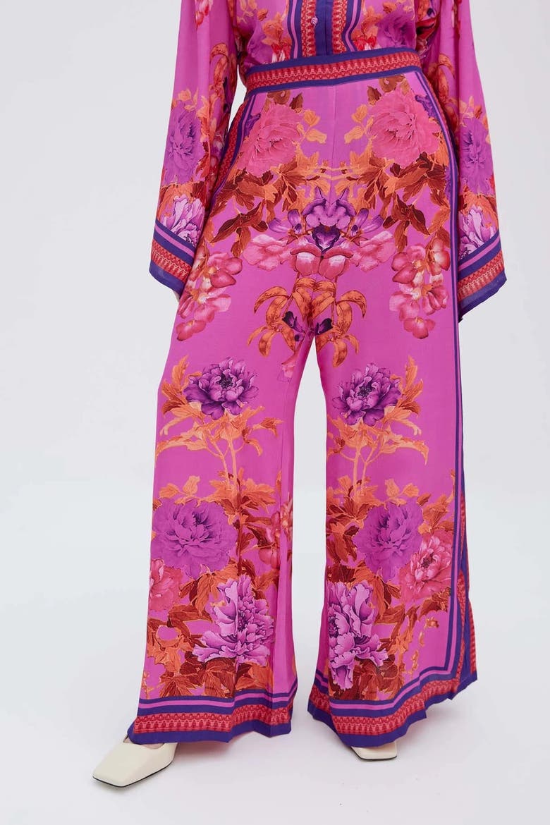 Alisa Pink Viscose Trousers, Main, color, Pink