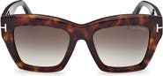 TOM FORD Luna 52mm Gradient Butterfly Sunglasses