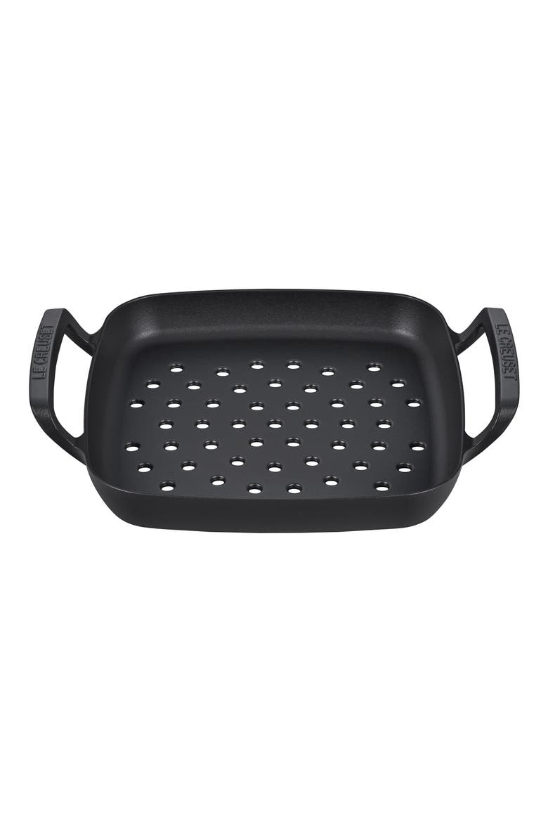 Alpine Cast Iron Square Grill Basket, Main, color, MATTE BLACK