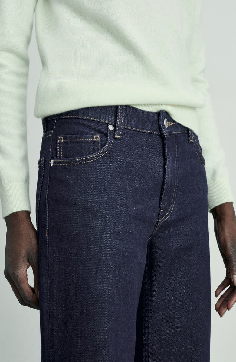 MANGO Cuffed Low Rise Straight Leg Jeans, Alternate, color, Open Blue