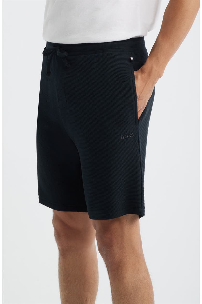 Ribbed Pajama Shorts, Alternate, color, BLACK
