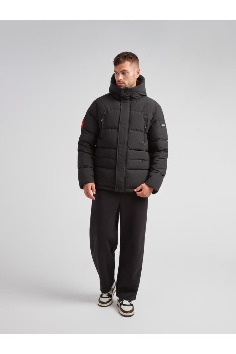 EZ Frontier Prime Hooded Puffer Coat, Alternate, color, BLACK/STONE