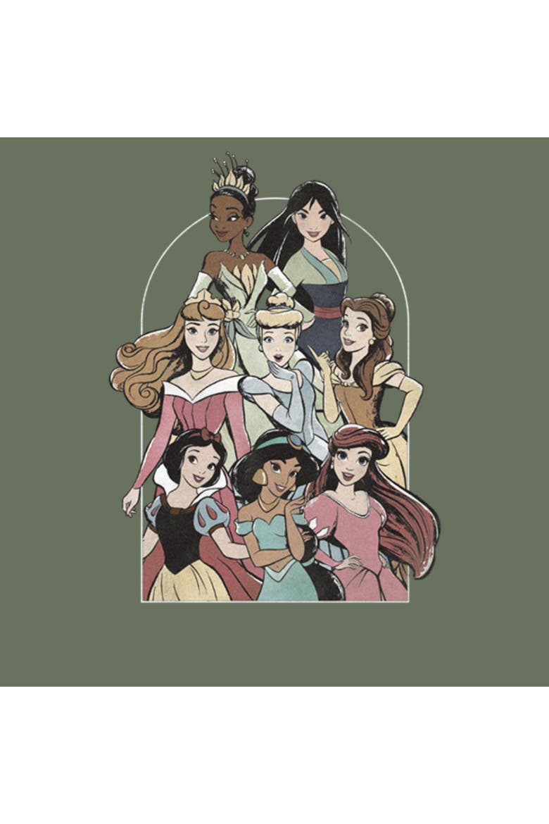 Women's Disney Frame Princesses Graphic T-Shirt, Alternate, color, Sage Green