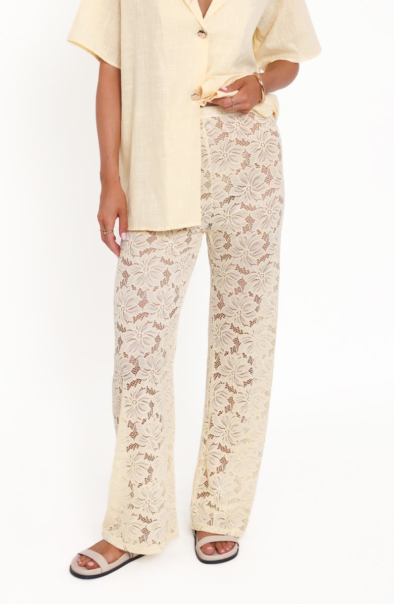 Petal & Pup Mindy Woven Shirt & Lace Pants, Alternate, color, Yellow